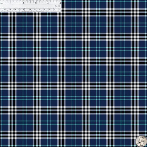 Printed pattern permanent vinyl Blue Plaid Small Print 12&quot; x 12&quot; Sheet