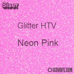 Siser Glitter HTV 12 x 20 Sheet - Neon Pink