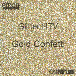 Siser Glitter HTV 12 x 20 Sheet - Gold Confetti