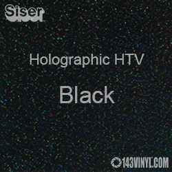 Black Siser Holographic Heat Transfer Vinyl (HTV)