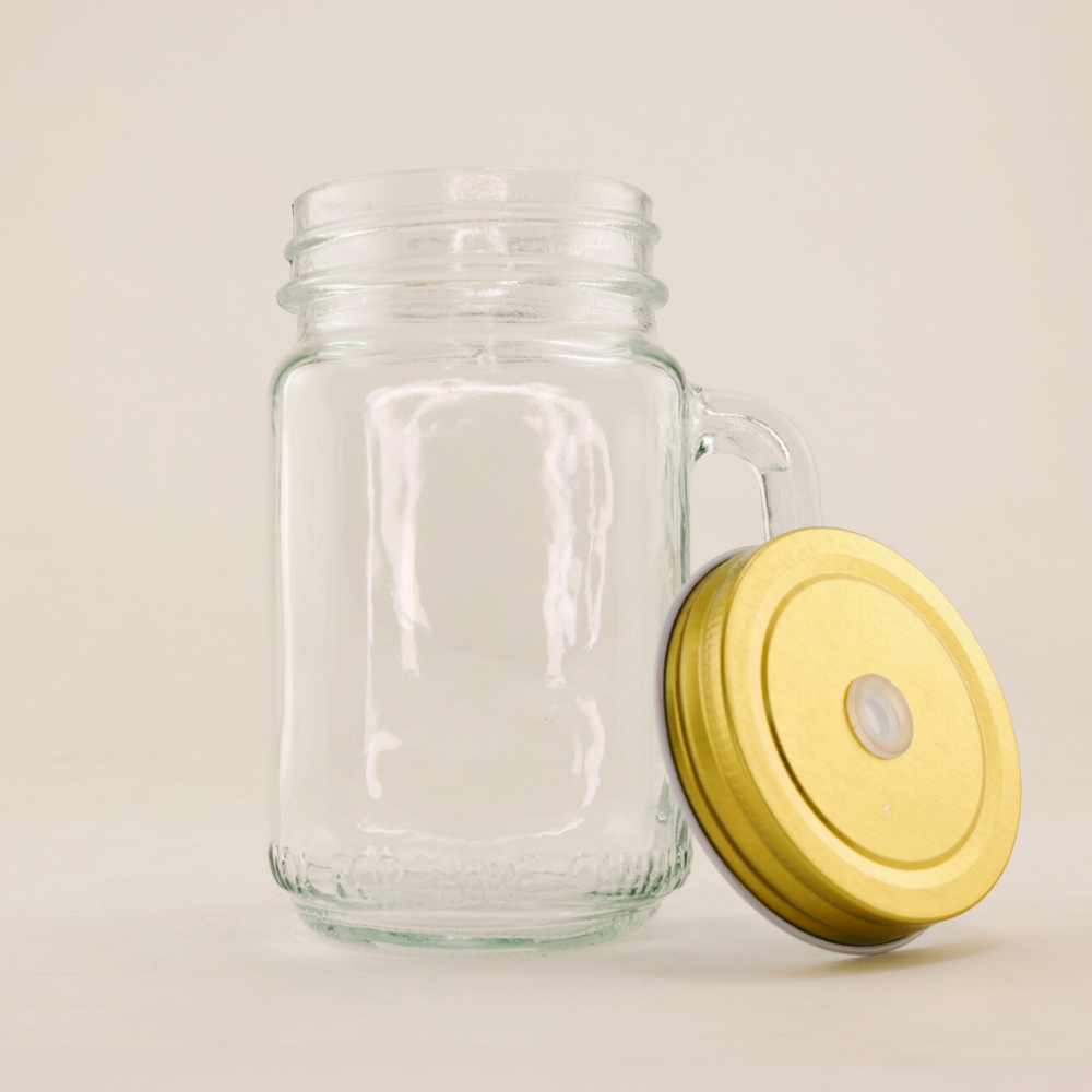 16oz Glass Mason Jar Cup