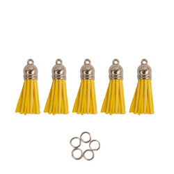 Mini Tassels 5 Pack - Yellow