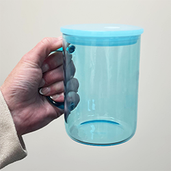 Blue Mug with Straw