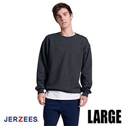 Jerzees Ultimate Fleece Crewneck Sweatshirt - Black Ink Heather - Large