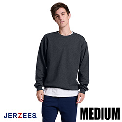 Jerzees Ultimate Fleece Crewneck Sweatshirt - Black Ink Heather - Medium