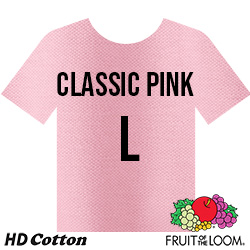 Fruit of the Loom HD Cotton T-shirt - Classic Pink - Large