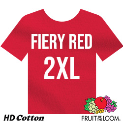 Fruit of the Loom HD Cotton T-shirt - Fiery Red - 2XL