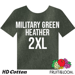 Fruit of the Loom HD Cotton T-shirt - Military Green Heather - 2XL