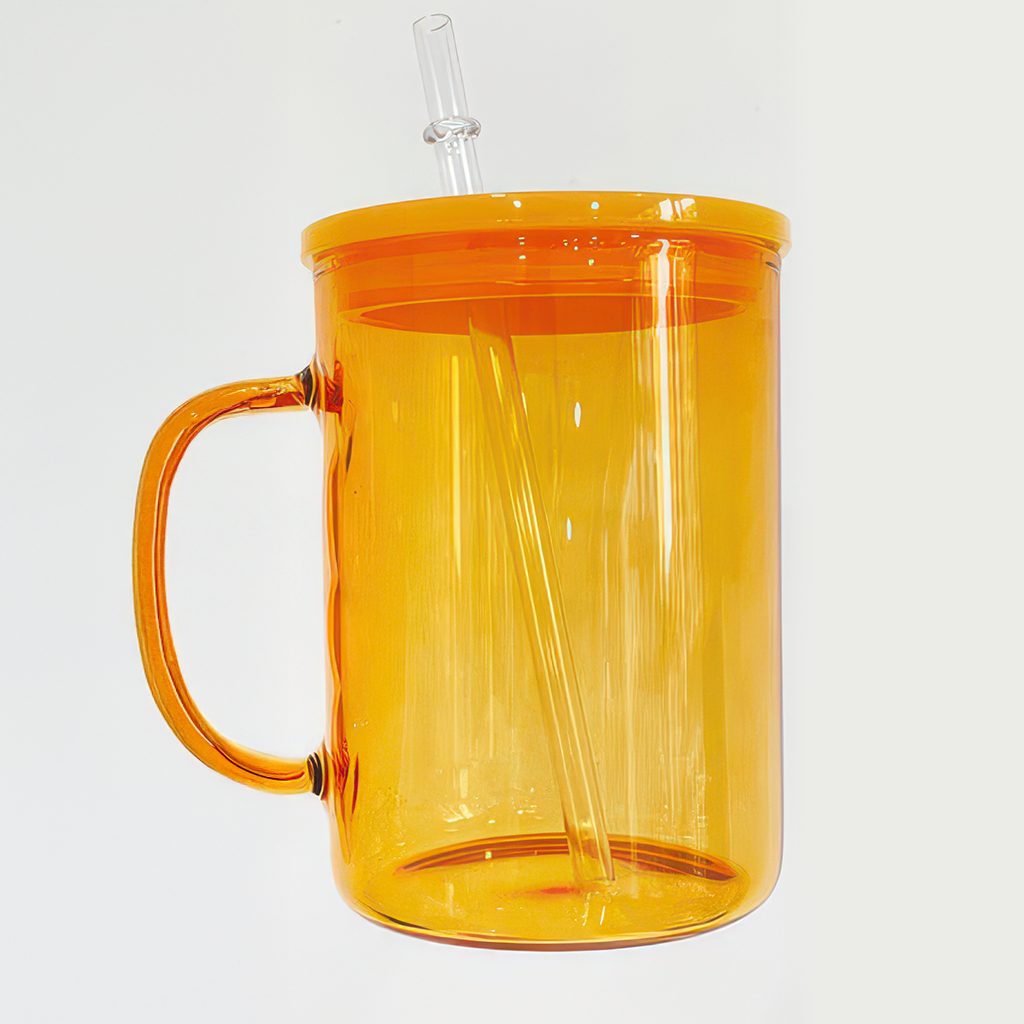 Yellow Mug with Straw