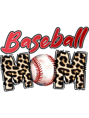 Baseball Mom - Doodle Leopard