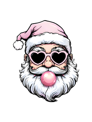 Bubble Gum Santa - Pink Heart Glasses - 143