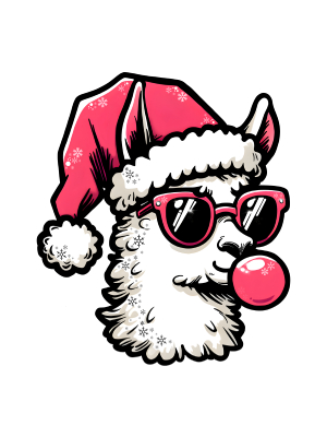 Bubble Gum Christmas Llama - 143