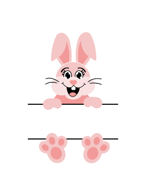 Split Monogram - Happy Bunny - 143  