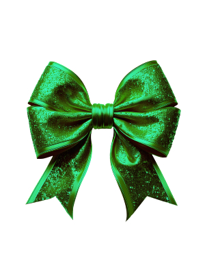 Glitter Green Bow - 143