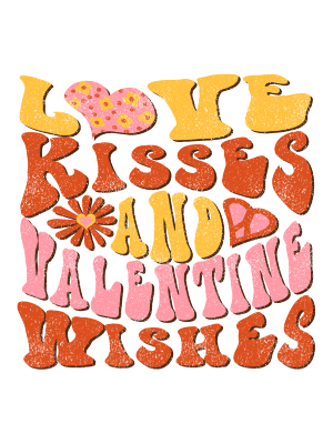 Love, Kisses and Valentine Wishes - Distressed - 143