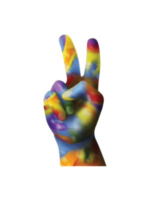Rainbow Peace Hand - 143