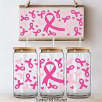 Press Ready UV DTF Decal - 16oz Wrap - Pink Ribbon & Butterflies