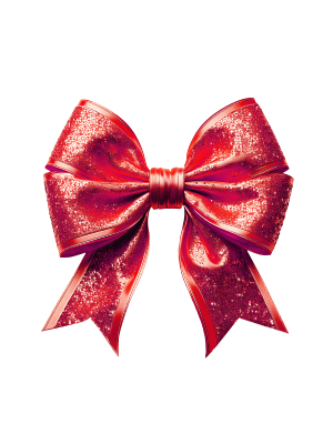 Glitter Red Bow - 143