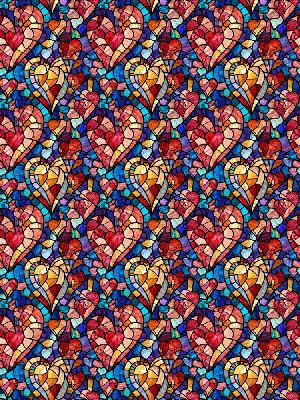 Stained Glass Hearts