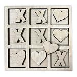 Wooden Valentine's Day Tic Tac Toe Board