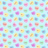 Printed HTV Candied Hearts 12" x 15" Sheet