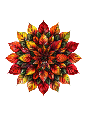 Fall Colored Mandala - 143 