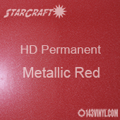 12" x 5' Roll - StarCraft HD Glossy Permanent Vinyl - Metallic Red 