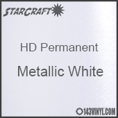 12" x 5' Roll - StarCraft HD Glossy Permanent Vinyl - Metallic White 